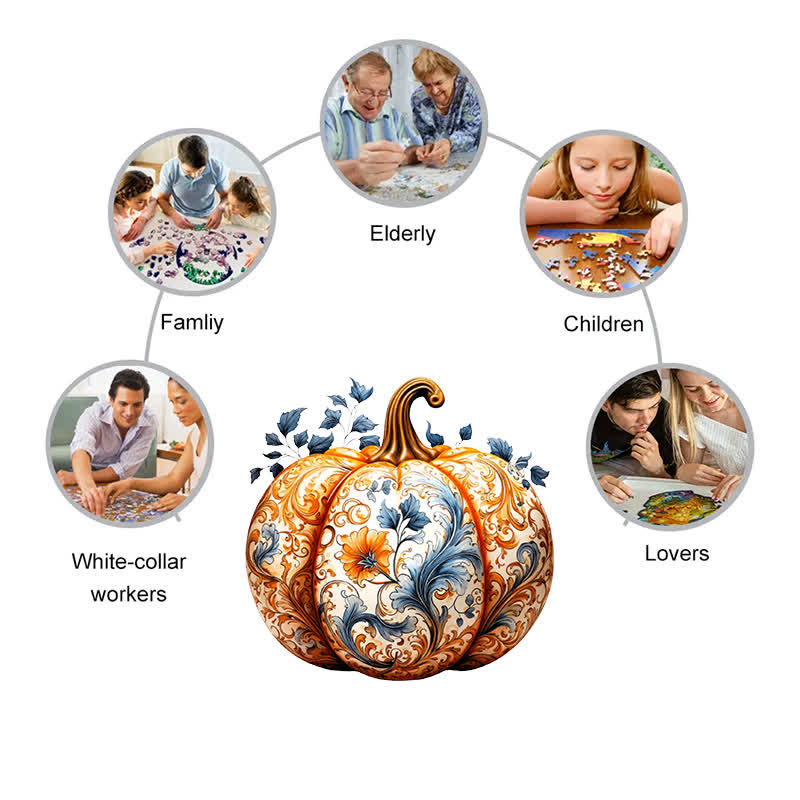 Rubbyoo Pumpkin 4 - Wooden Jigsaw Puzzle