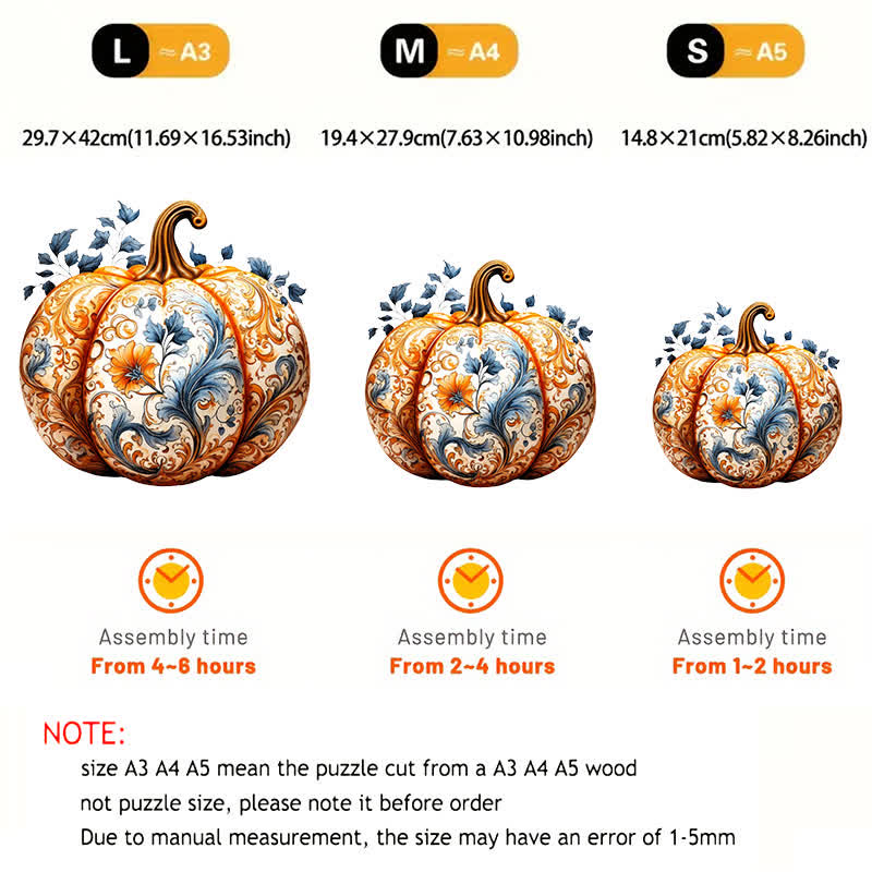 Rubbyoo Pumpkin 4 - Wooden Jigsaw Puzzle