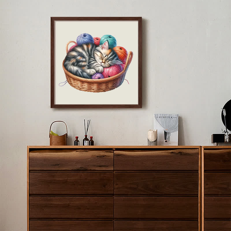 Kittens in Basket 1 - Wooden Jigsaw Puzzle