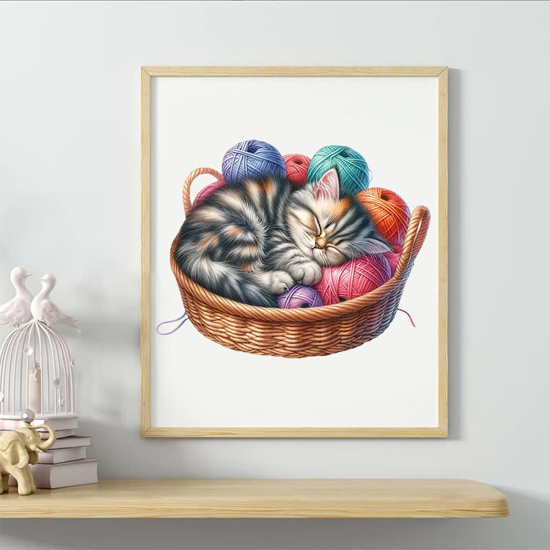 Kittens in Basket 1 - Wooden Jigsaw Puzzle