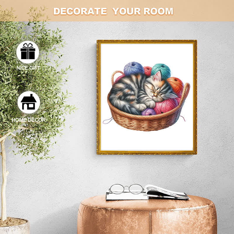 Kittens in Basket 1 - Wooden Jigsaw Puzzle