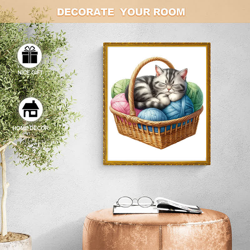 Kittens in Basket 4 - Wooden Jigsaw Puzzle