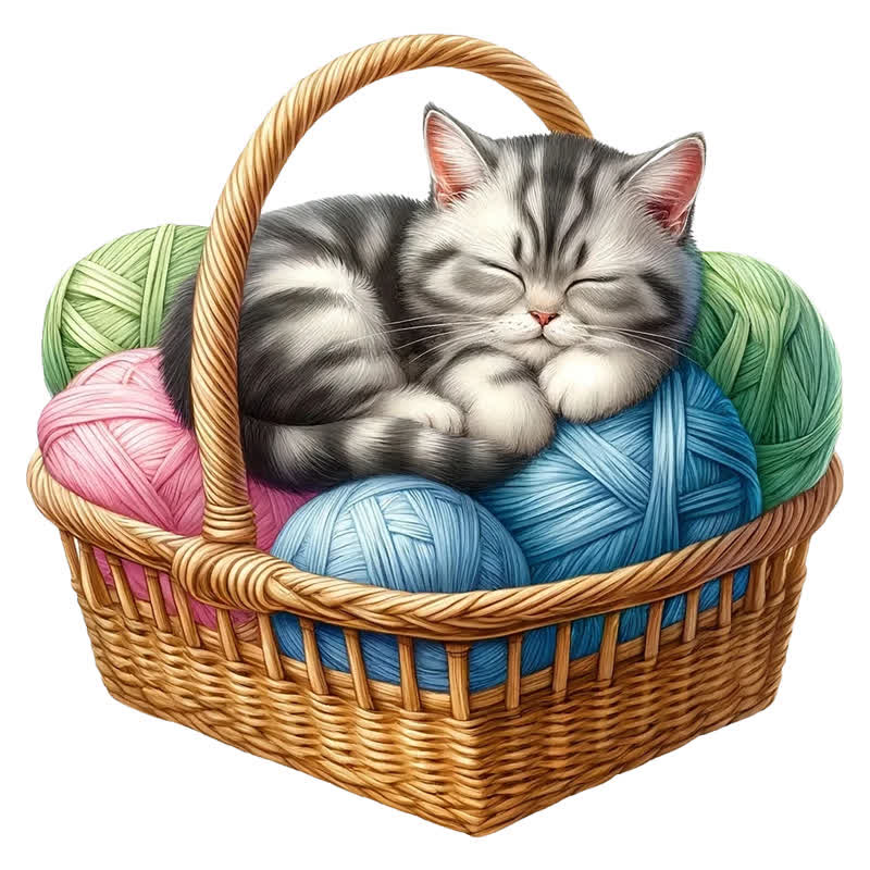 Kittens in Basket 4 - Wooden Jigsaw Puzzle