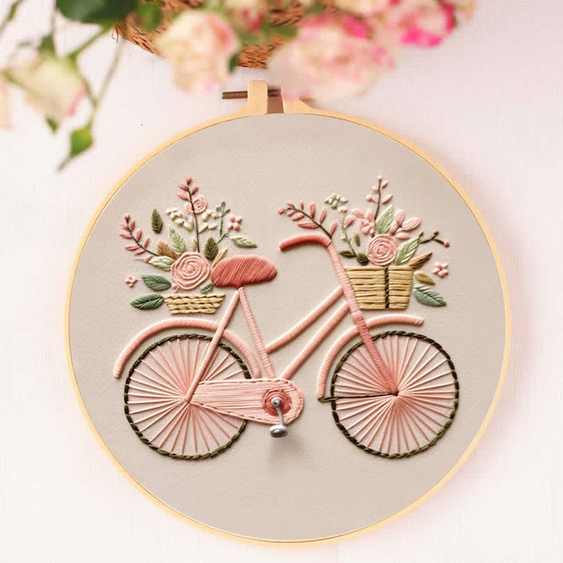Rubbyoo Embroidery Kit - Floral Bike Modern Home Decor Craft kit - image 7