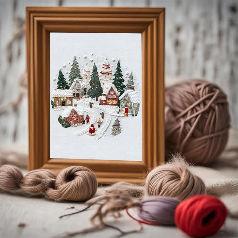 Rubbyoo Embroidery Kit - DIY Handmade Christmas Holiday Village Ornaments - image 8