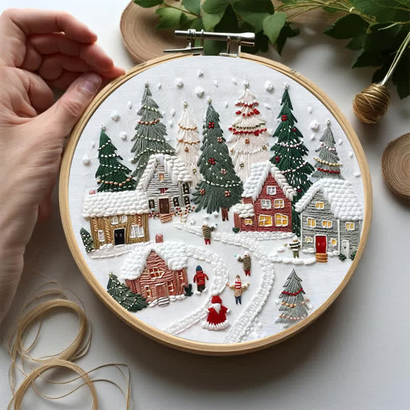 Rubbyoo Embroidery Kit - DIY Handmade Christmas Holiday Village Ornaments - image 3