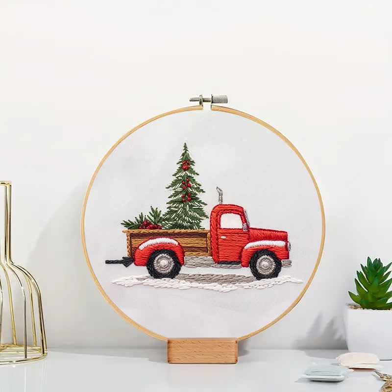 Rubbyoo Embroidery Kit - Red Truck Christmas - image 7