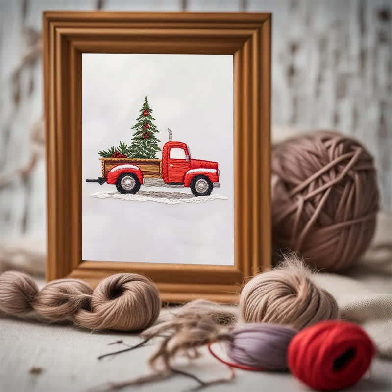 Rubbyoo Embroidery Kit - Red Truck Christmas - image 3