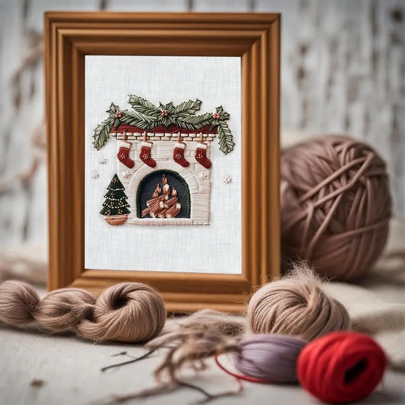 Rubbyoo Embroidery Kit - Cozy Fireplace Holiday Needlework Gift - image 7
