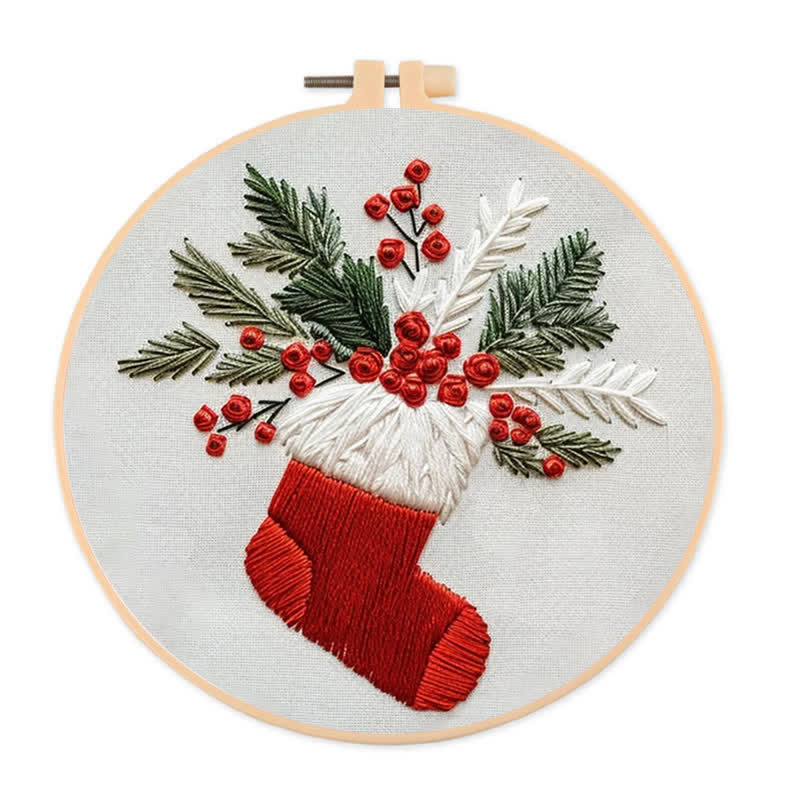 Rubbyoo Embroidery Kit - Christmas Socks - 20*20cm - image 1