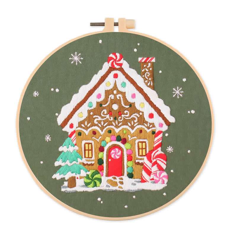 Rubbyoo Embroidery Kit - Nordic Gingerbread House - 20*20cm - image 1