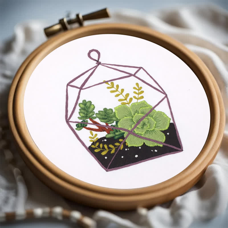 Rubbyoo Embroidery Kit - Florarium Plants - image 2
