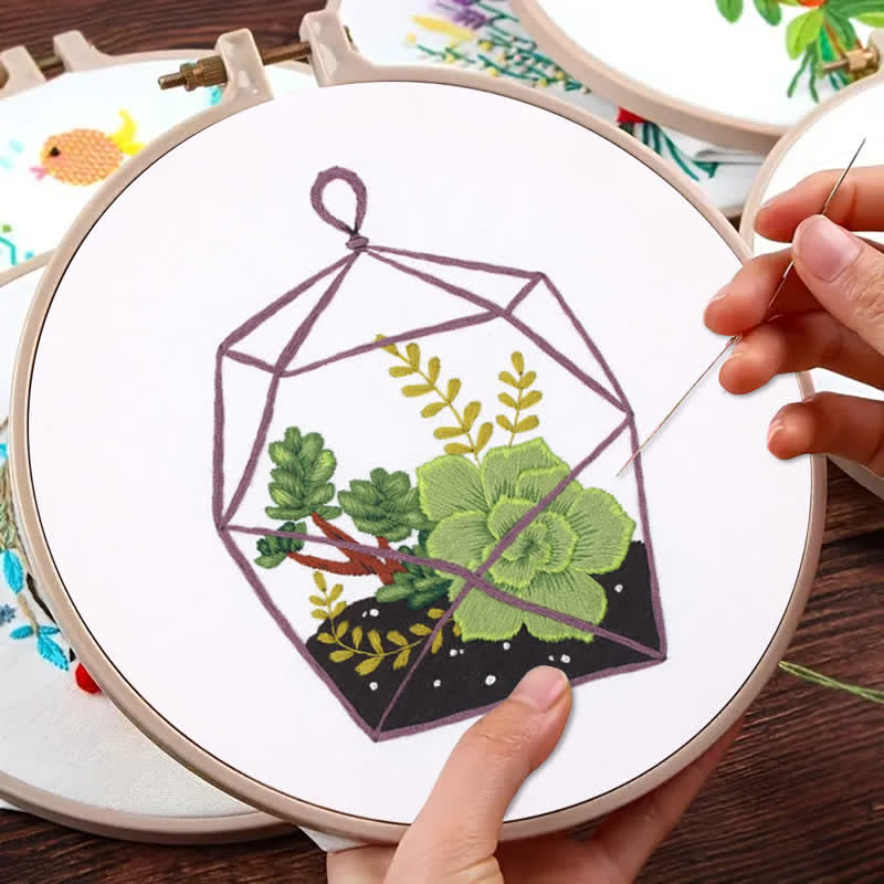 Rubbyoo Embroidery Kit - Florarium Plants - image 4