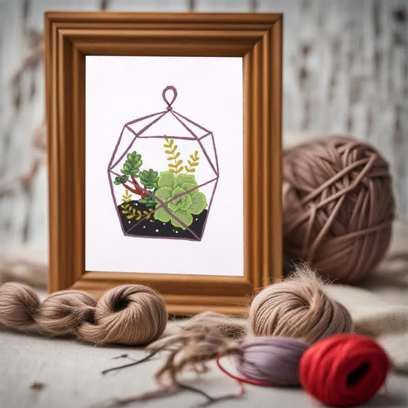 Rubbyoo Embroidery Kit - Florarium Plants - image 3
