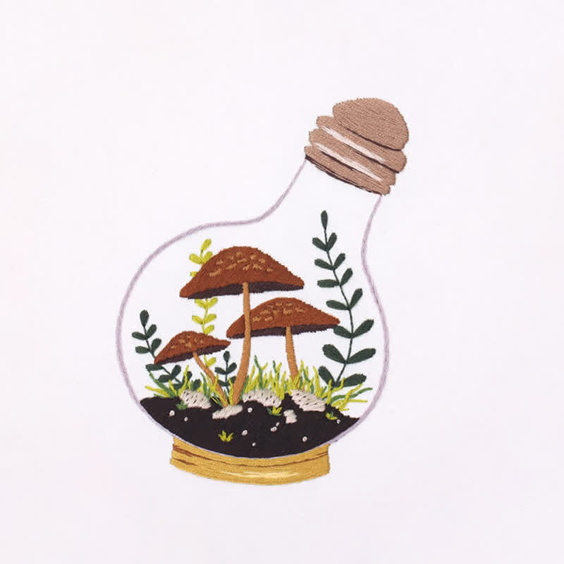 Rubbyoo Embroidery Kit - Glass Bottle Mushroom - image 10