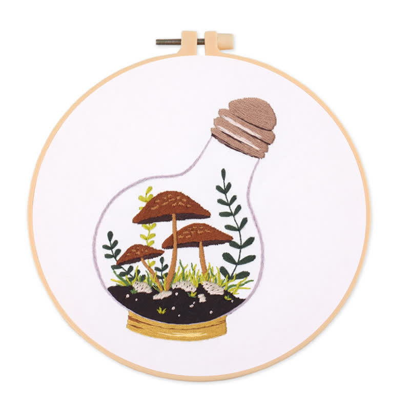 Rubbyoo Embroidery Kit - Glass Bottle Mushroom - image 1