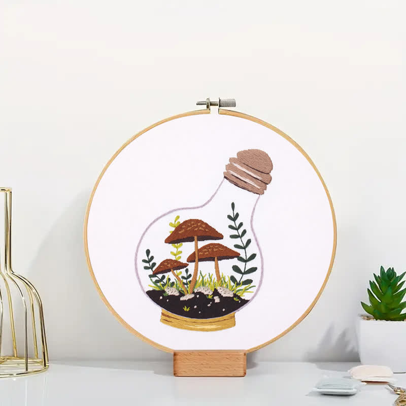 Rubbyoo Embroidery Kit - Glass Bottle Mushroom - image 7