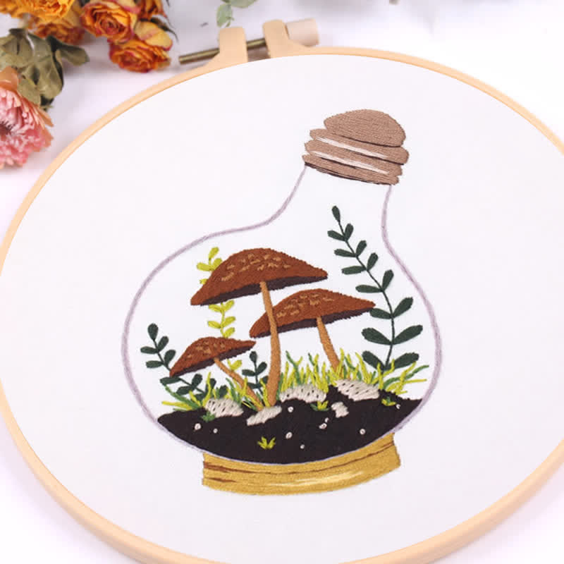 Rubbyoo Embroidery Kit - Glass Bottle Mushroom - image 8