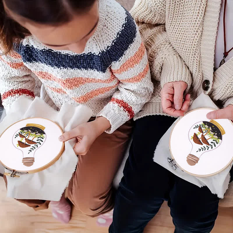 Rubbyoo Embroidery Kit - Glass Bottle Mushroom - image 3