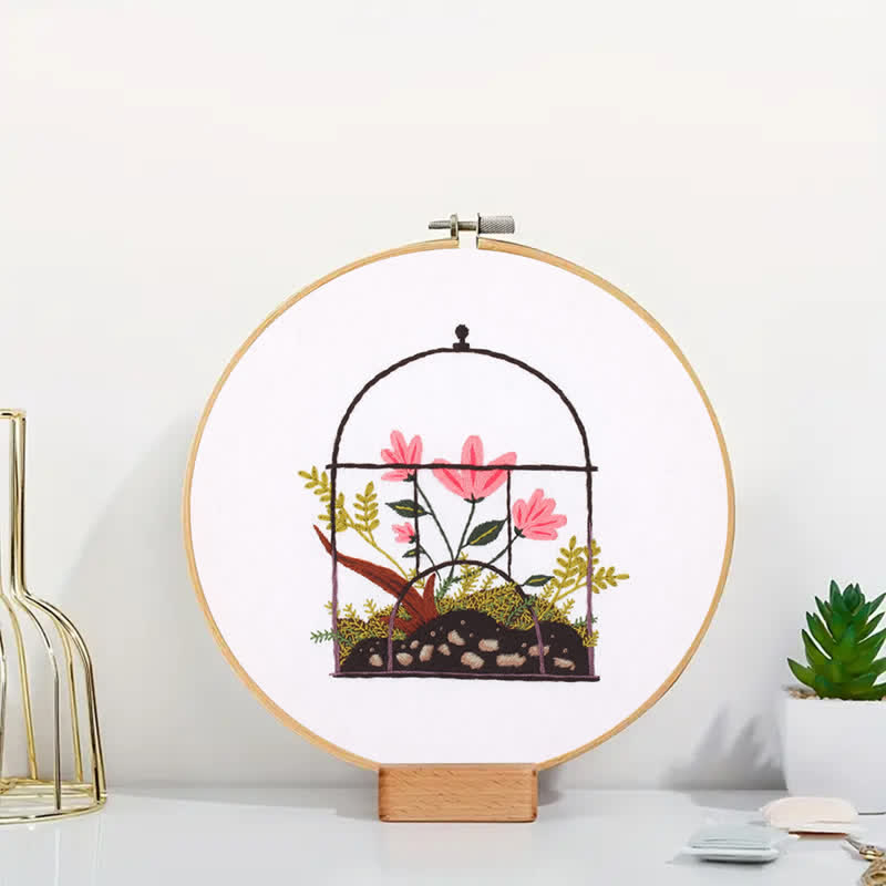 Rubbyoo Embroidery Kit - Flowers And Plants In Cage - image 5