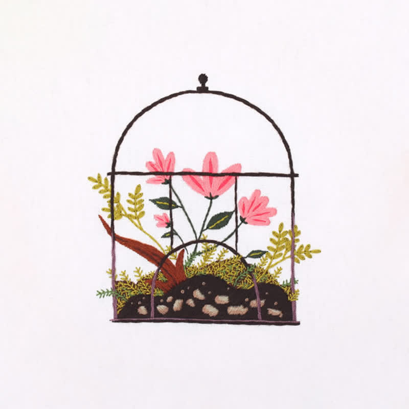 Rubbyoo Embroidery Kit - Flowers And Plants In Cage - image 6
