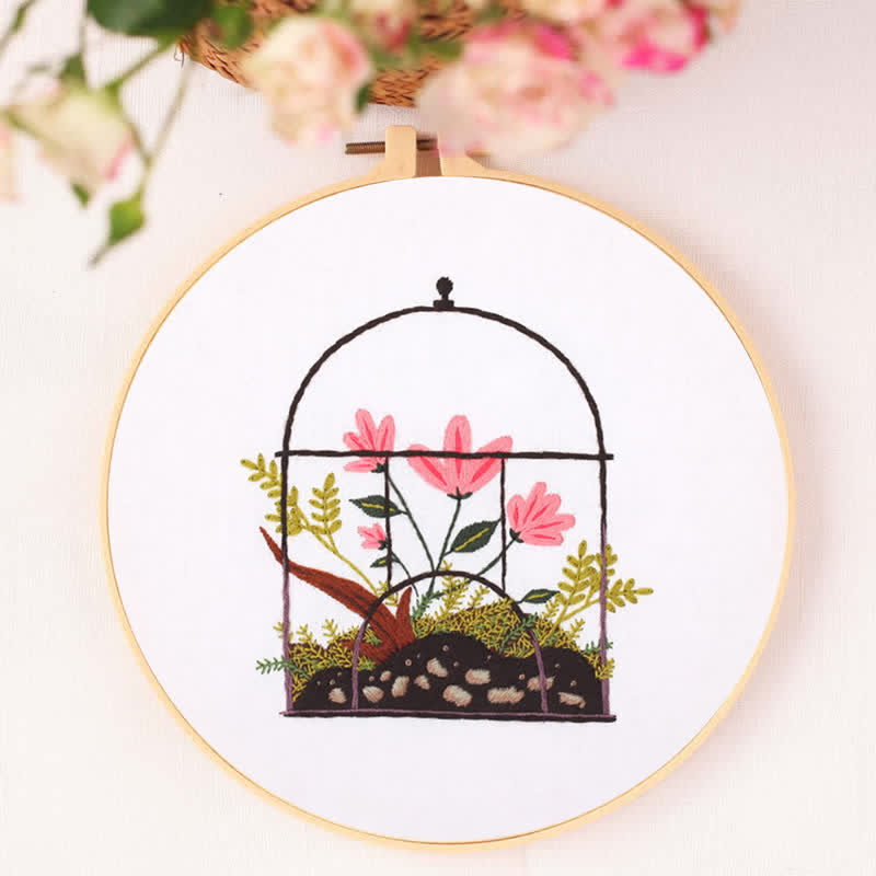 Rubbyoo Embroidery Kit - Flowers And Plants In Cage - image 7