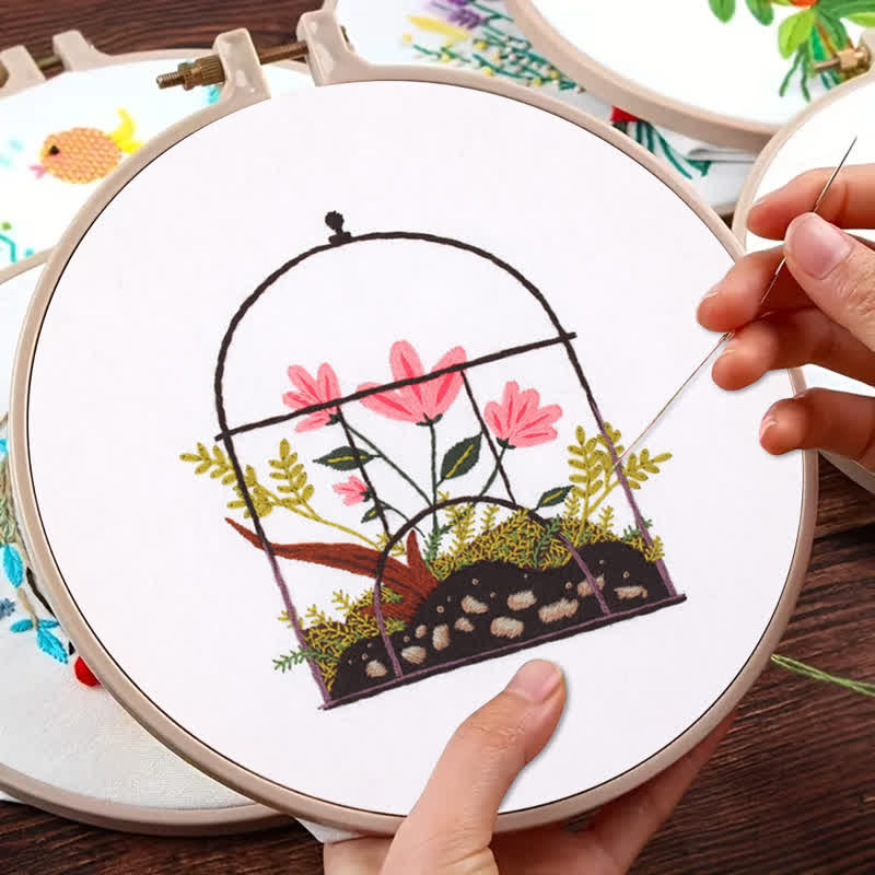 Rubbyoo Embroidery Kit - Flowers And Plants In Cage - image 9