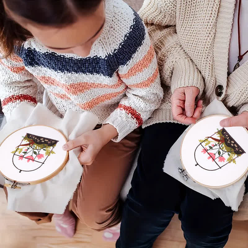 Rubbyoo Embroidery Kit - Flowers And Plants In Cage - image 10