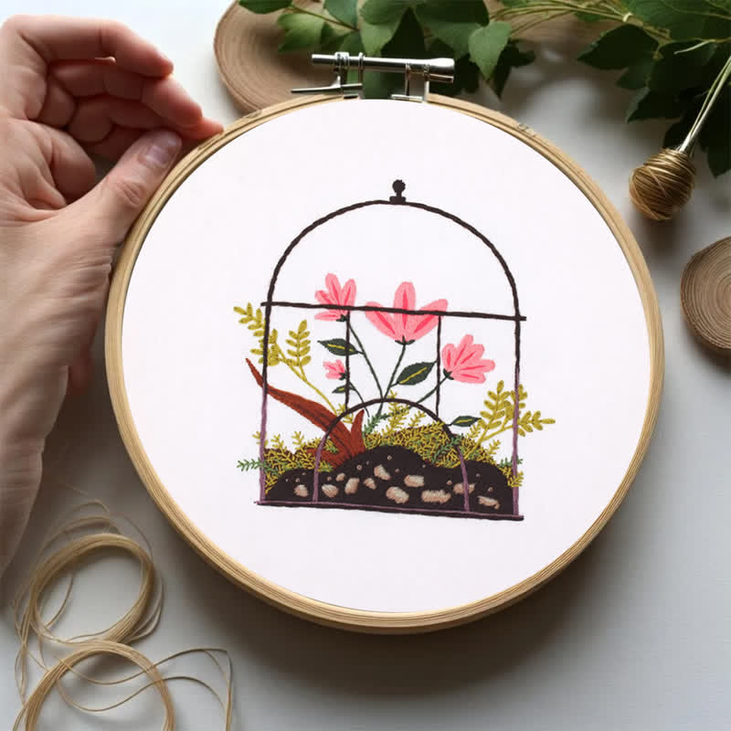 Rubbyoo Embroidery Kit - Flowers And Plants In Cage - image 4