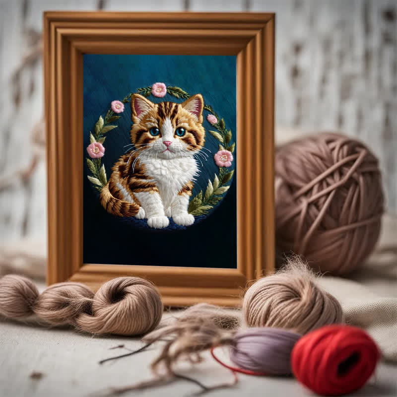 Rubbyoo Embroidery Kit - Flower Cat - image 3