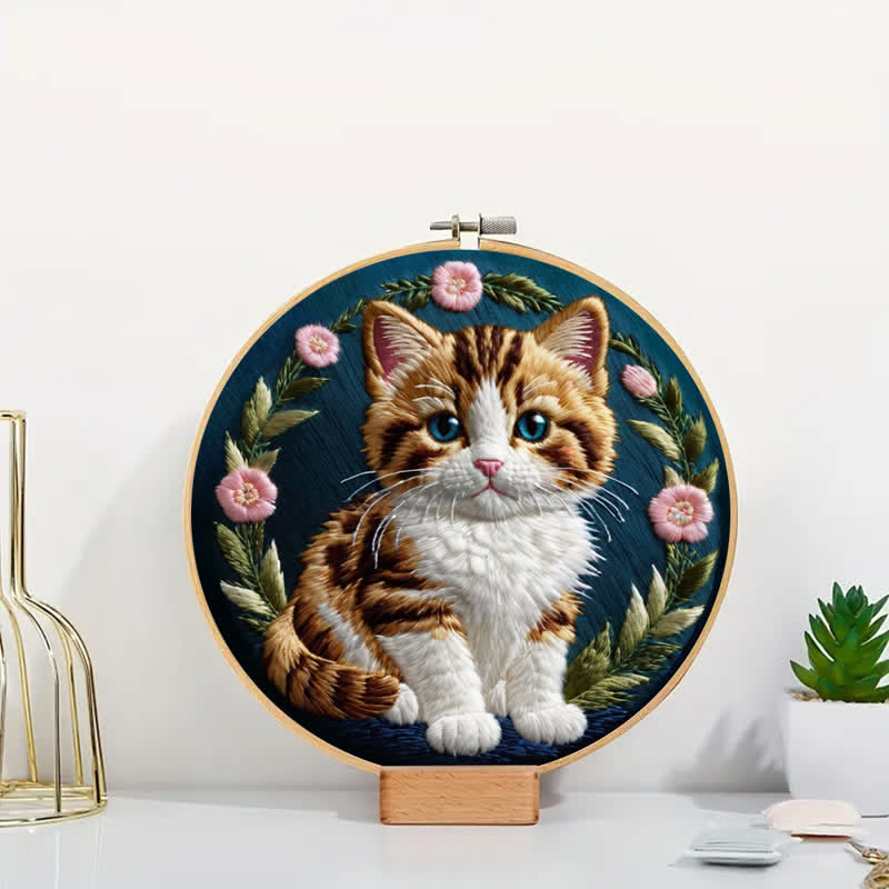 Rubbyoo Embroidery Kit - Flower Cat - image 2