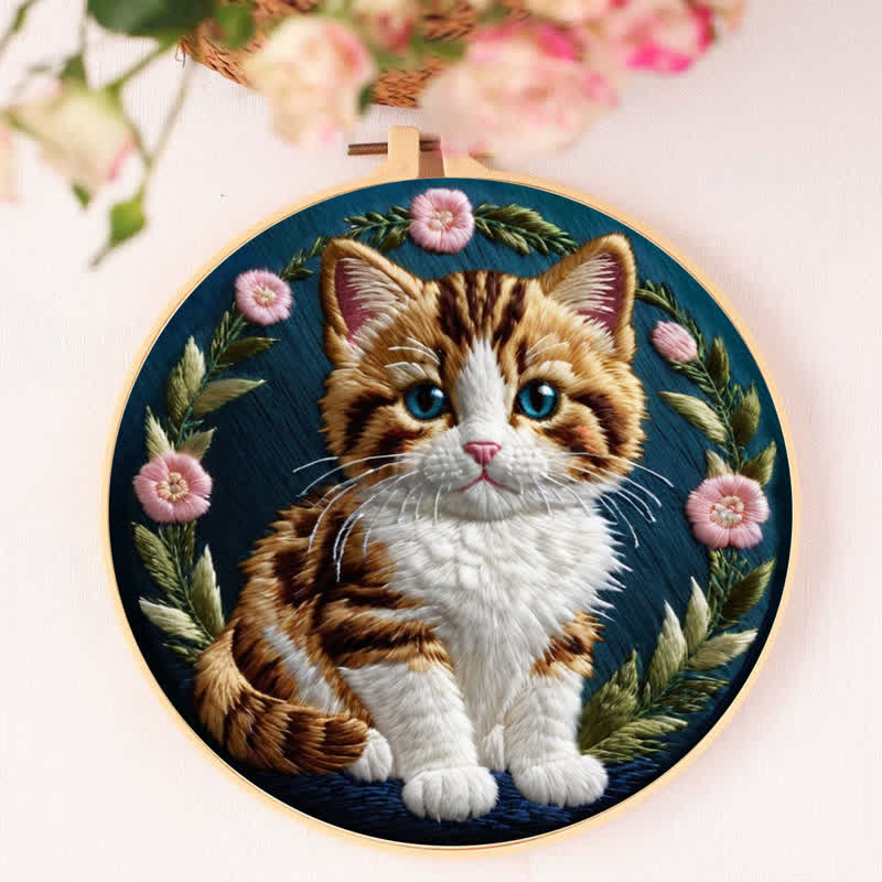 Rubbyoo Embroidery Kit - Flower Cat - image 4
