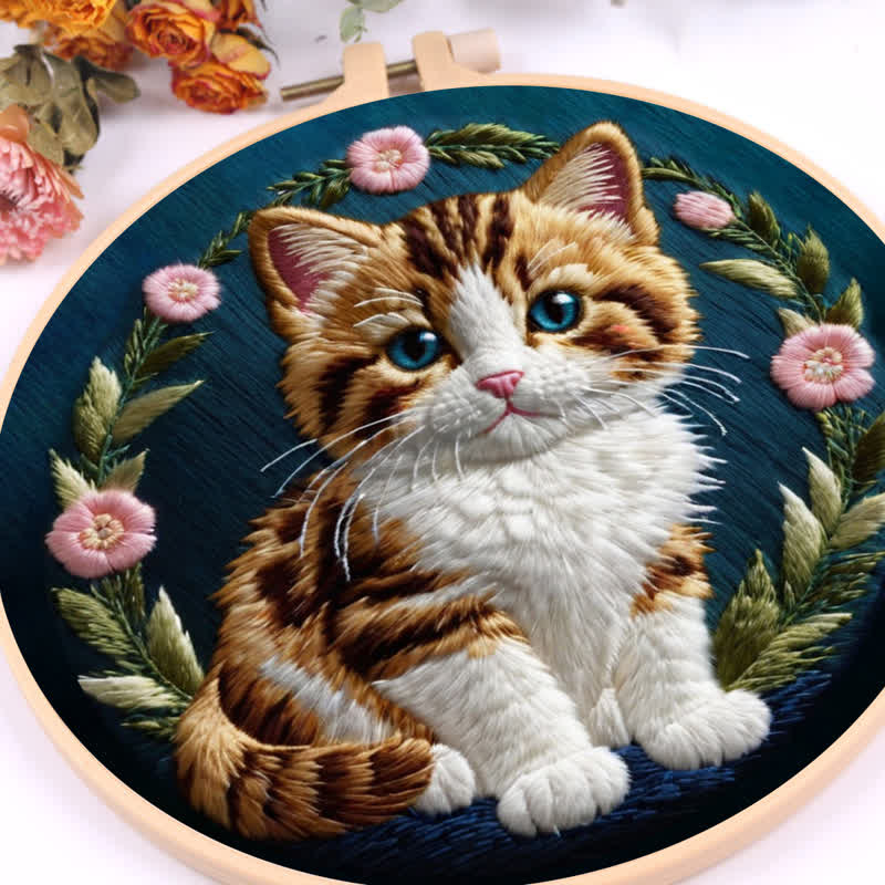 Rubbyoo Embroidery Kit - Flower Cat - image 8