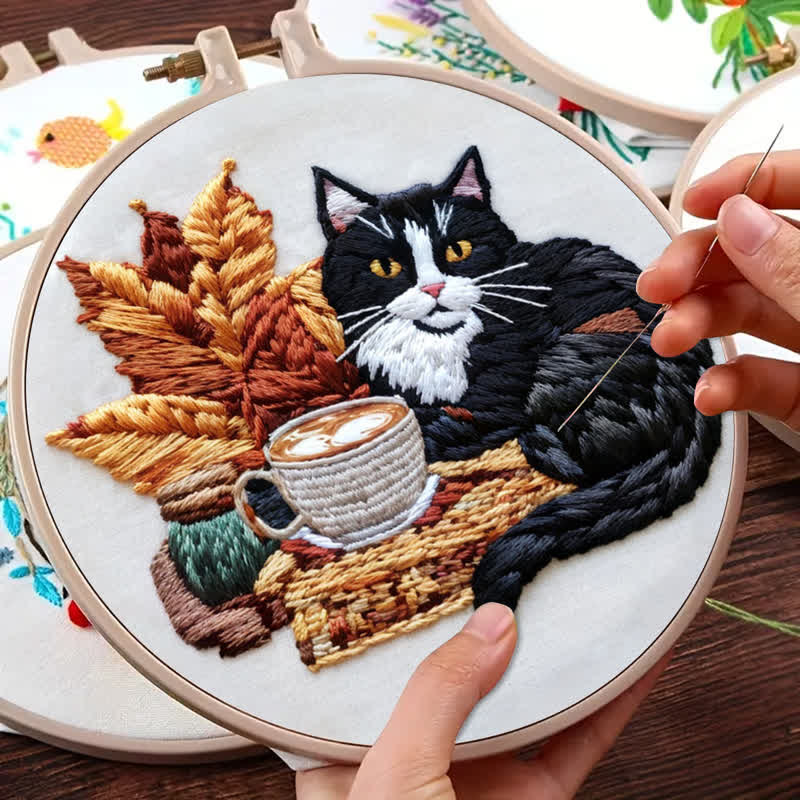 Rubbyoo Embroidery Kit - Leisurely Black Cat - image 8