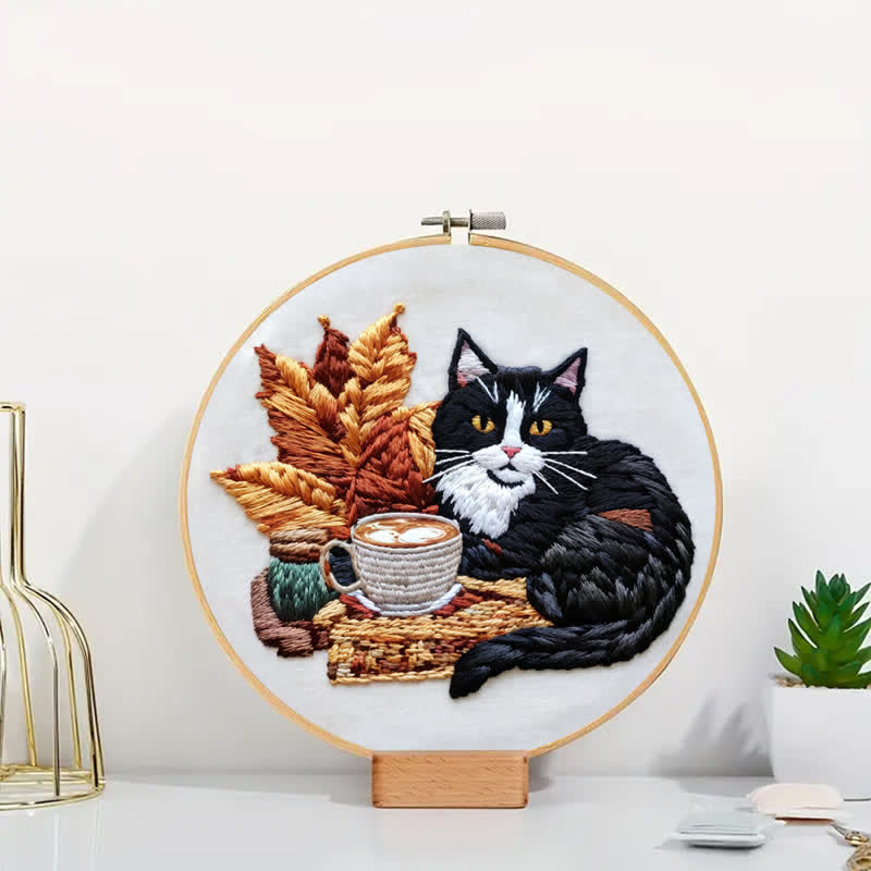 Rubbyoo Embroidery Kit - Leisurely Black Cat - image 2
