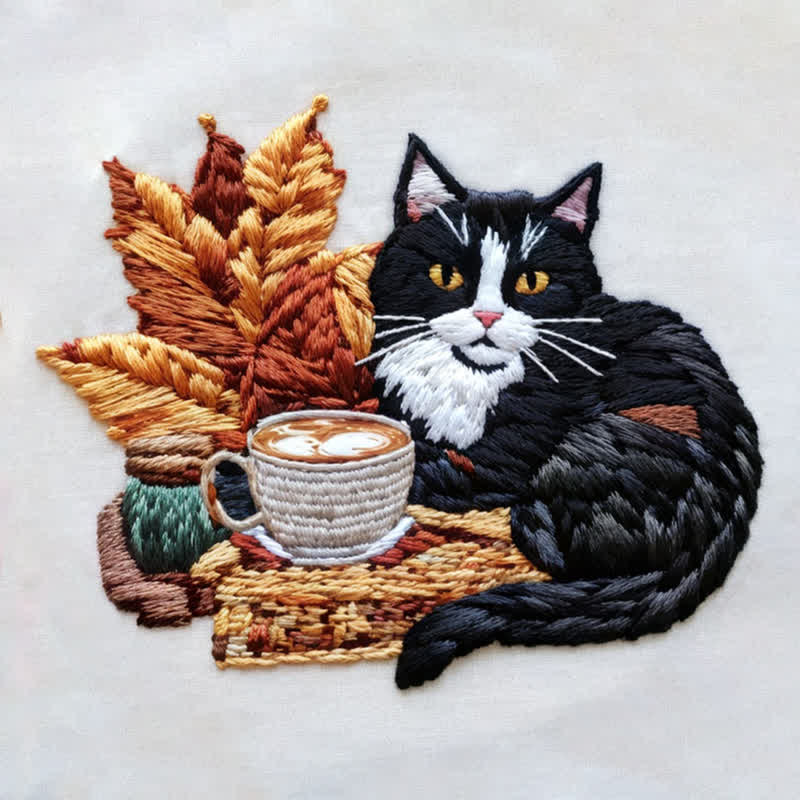 Rubbyoo Embroidery Kit - Leisurely Black Cat - image 10