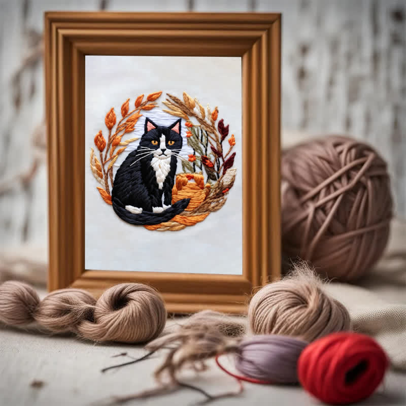 Rubbyoo Embroidery Kit - Autumn Cat - image 3