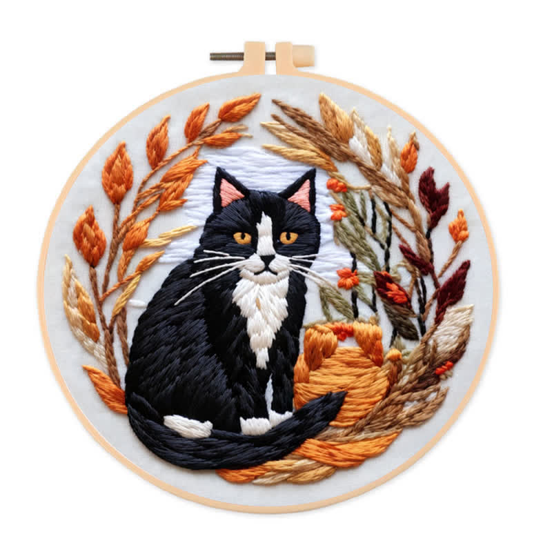Rubbyoo Embroidery Kit - Autumn Cat - image 1