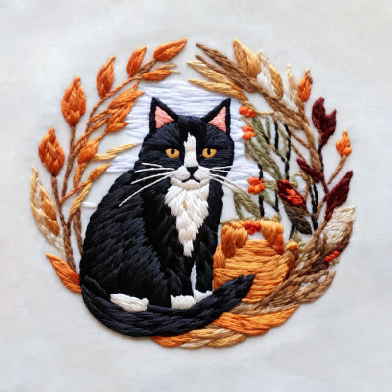 Rubbyoo Embroidery Kit - Autumn Cat - image 10