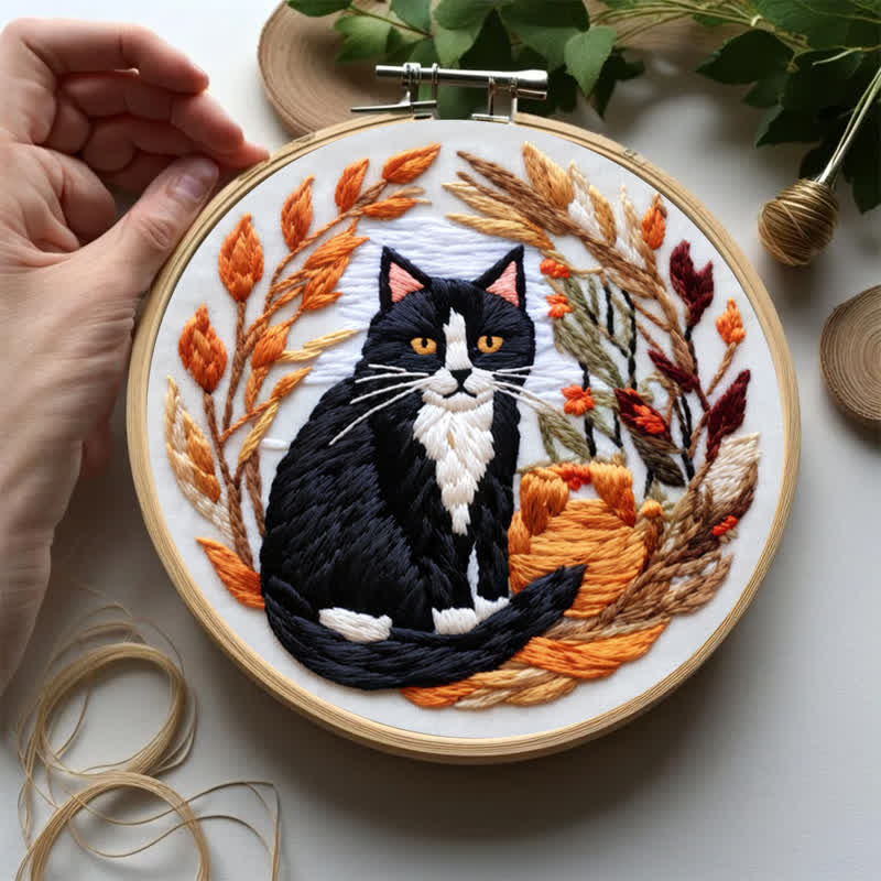 Rubbyoo Embroidery Kit - Autumn Cat - image 5