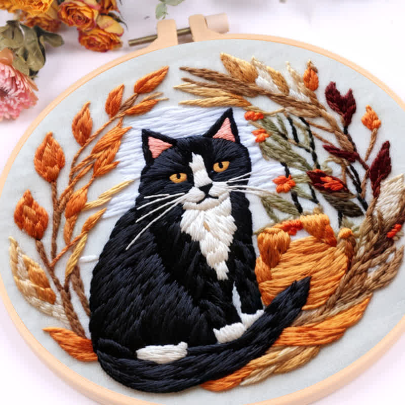 Rubbyoo Embroidery Kit - Autumn Cat - image 6