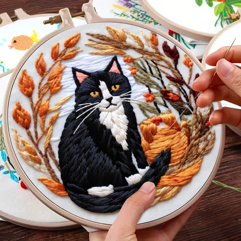 Rubbyoo Embroidery Kit - Autumn Cat - image 9
