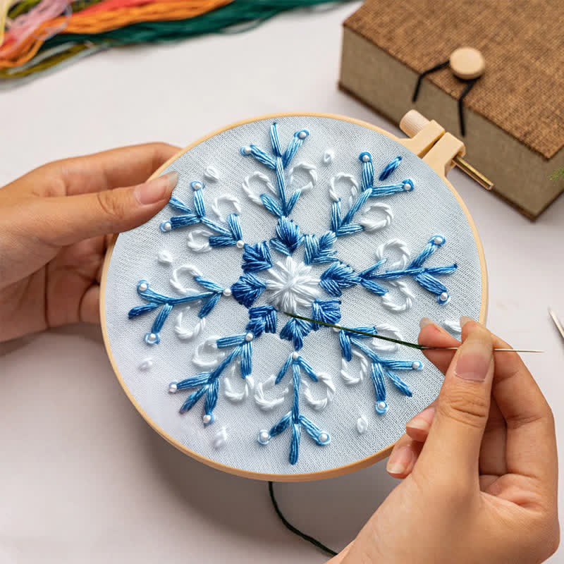 Rubbyoo Embroidery Kit - Blue Snowflake - image 2