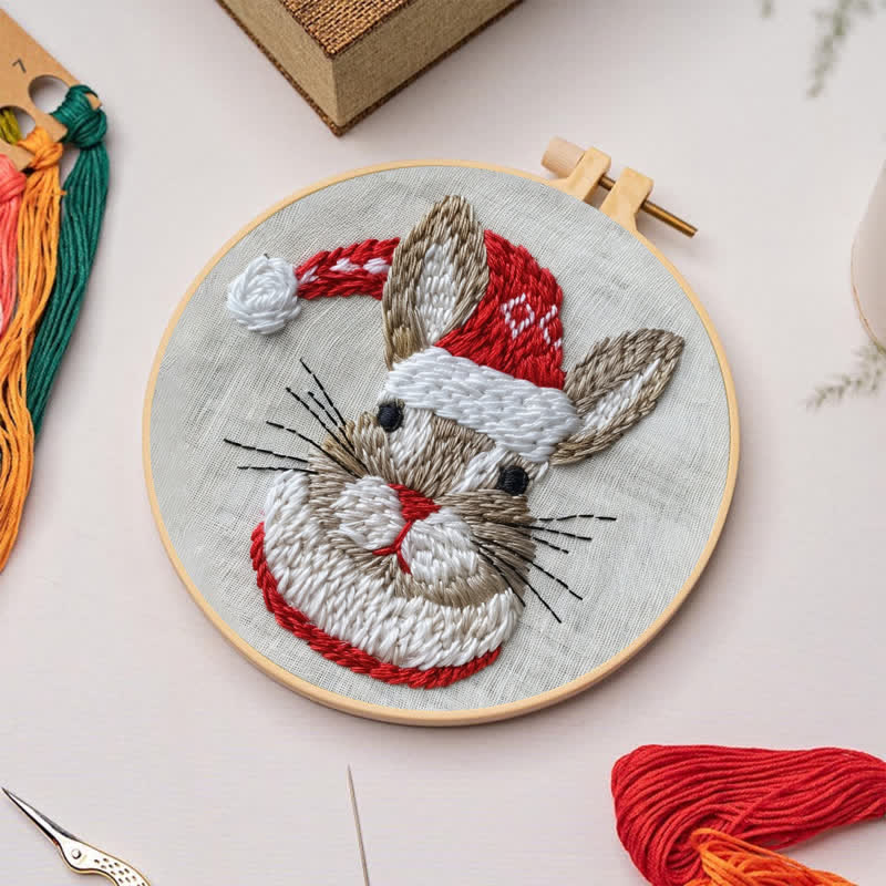 Rubbyoo Embroidery Kit - "Winter Bunny" Christmas Rabbit - image 3