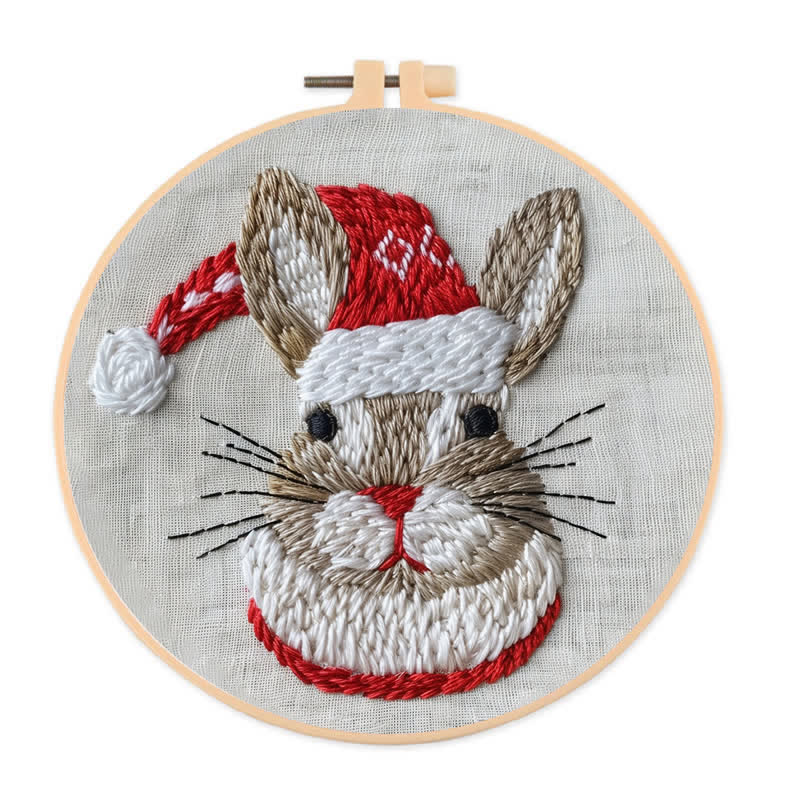 Rubbyoo Embroidery Kit - "Winter Bunny" Christmas Rabbit - image 1