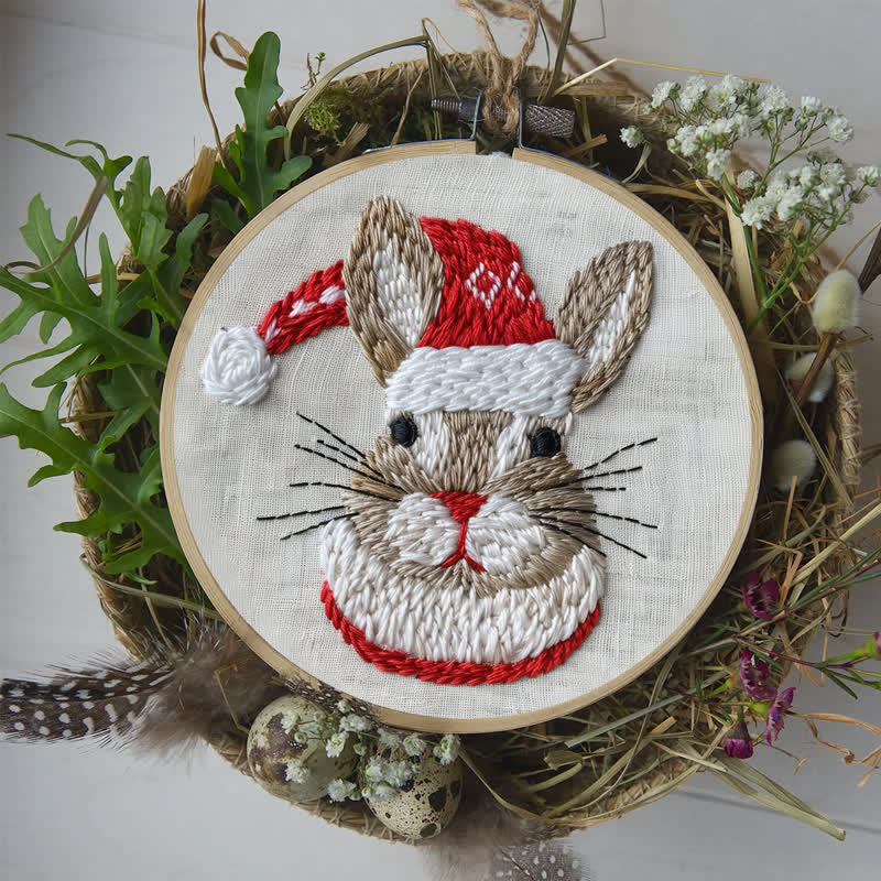 Rubbyoo Embroidery Kit - "Winter Bunny" Christmas Rabbit - image 7