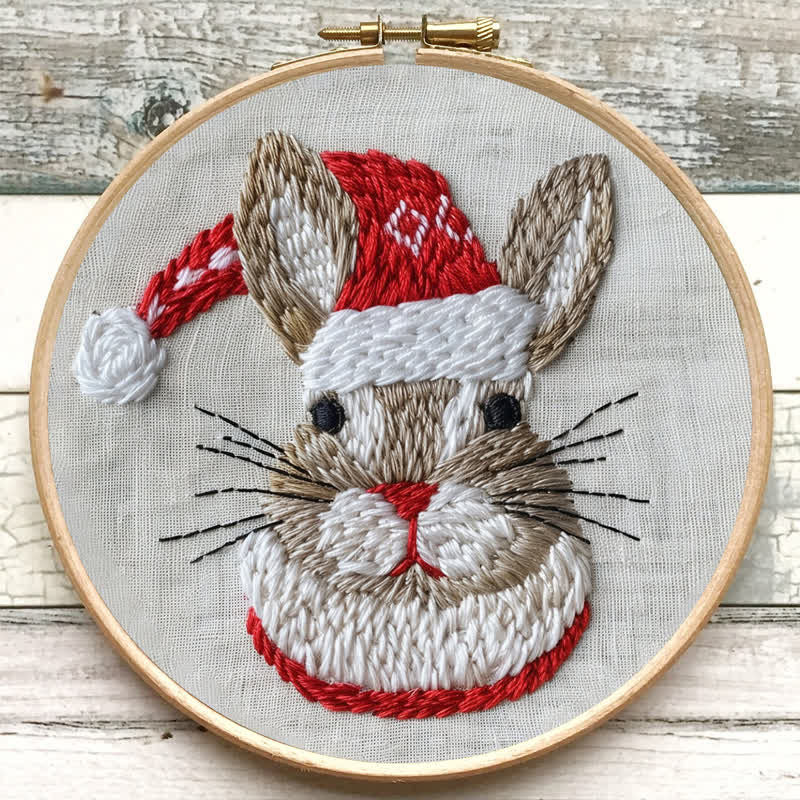 Rubbyoo Embroidery Kit - "Winter Bunny" Christmas Rabbit - image 6