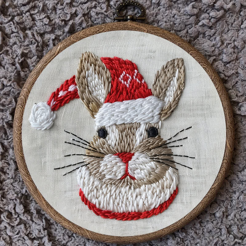 Rubbyoo Embroidery Kit - "Winter Bunny" Christmas Rabbit - image 9