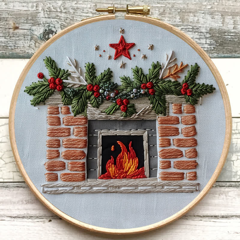 Rubbyoo Embroidery Kit - Christmas Fireplace - image 8