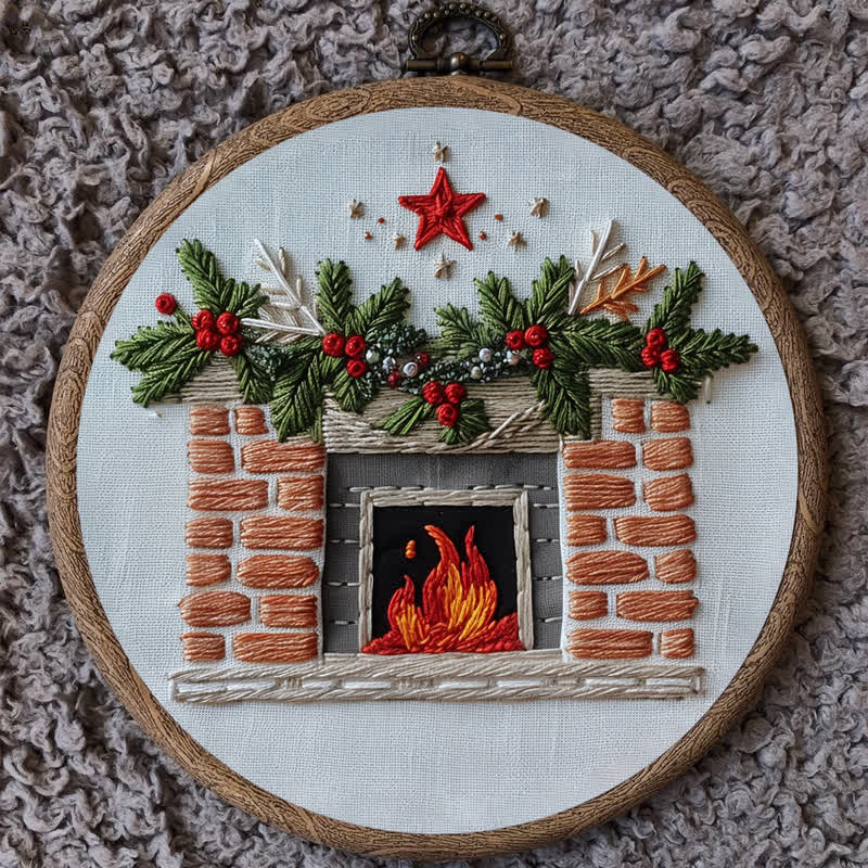 Rubbyoo Embroidery Kit - Christmas Fireplace - image 9